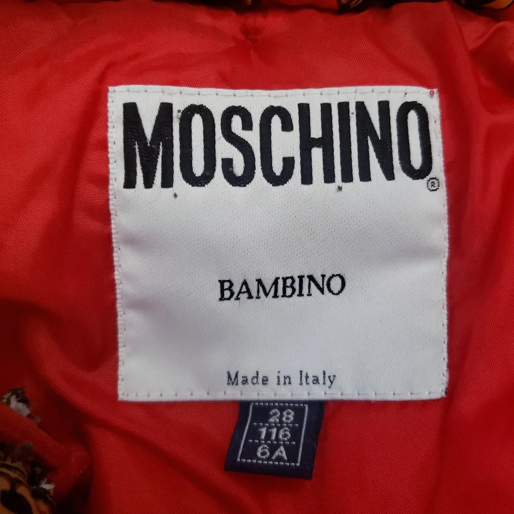 Moschino Bambino Red Puffer Coat, Size 6A